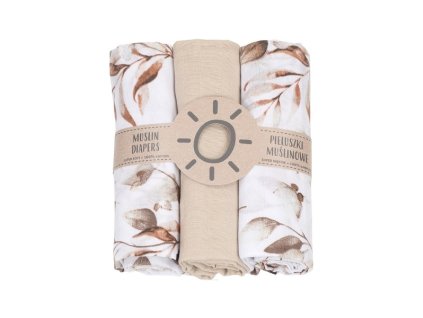 Mušelínové plienky pre bábätká 3 ks 80x80 so žinku