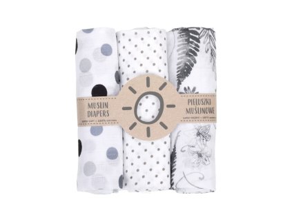 Mušelínové plienky pre bábätká 3 ks 80x80 so žinku