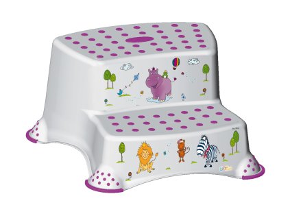Dvojstupienok k WC / umývadlu "Hippo", Bílá