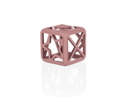 Silikónové hryzátko Square, Old Pink