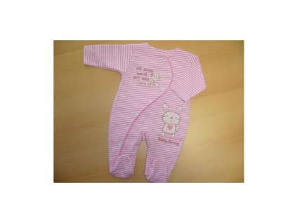 Dupačky s rukávom, pásikavé, ružové