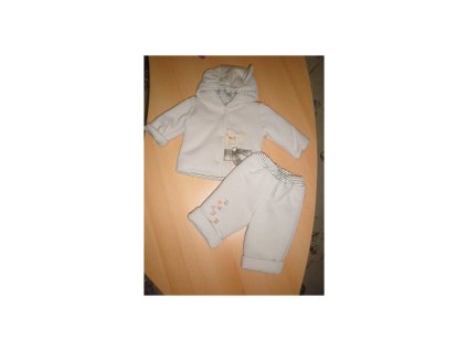 Tepláková súprava s kapucou a uškami, krémová