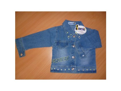 Riflová bundička - zelené flitre