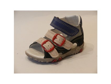 Letné sandále, modré s červenými prackami