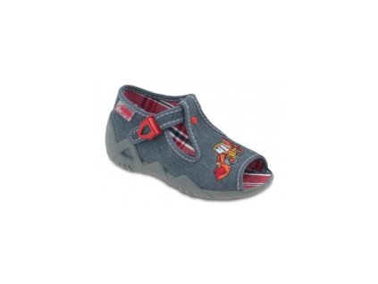 Papučky s otvorenou špičkou, šedé