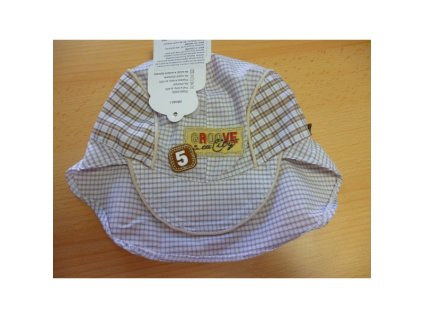 Šatka so šiltom CYRYL, kockovaná krémová