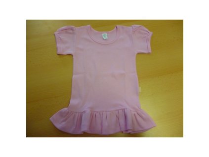 Bavlnené šaty s volánikom, svetlo ružové