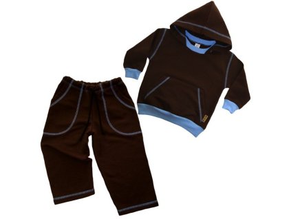 Chlapčenská tepláková, hnedo-modrá