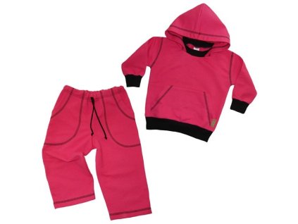 Tepláková súprava, tm. ružová