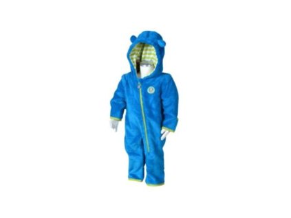 Chlpatý overal s kapucňou modrý