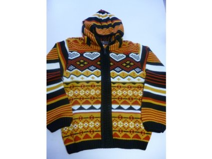 Sveter s kapucňou, krémovo/oranžový