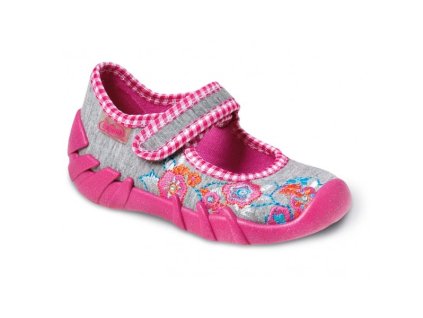 Papučky befado šedo ružové