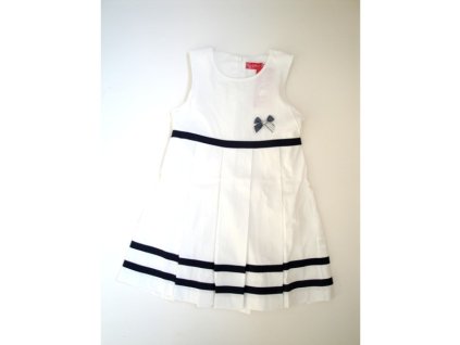 Šaty biele modrý pásik