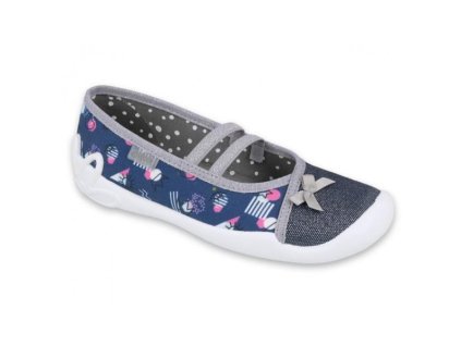 Papučky BEFADO modré vzor