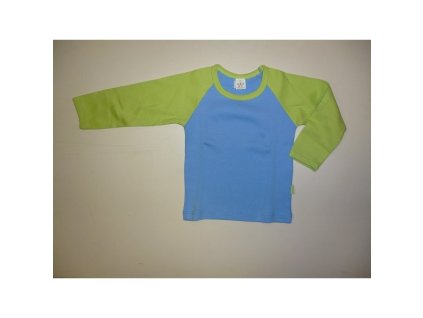 Tričko dlhý rukáv modro zelené