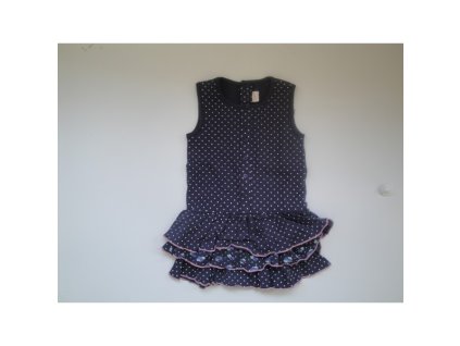 Šaty tm. modré, bodkované