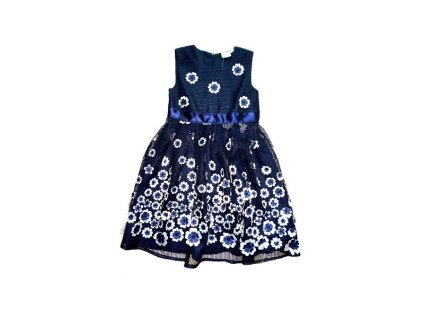 Slávnostné dievčenské šaty tmavomodré