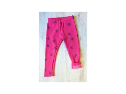 Dievčenské termo legíny s kožúškom tmavoružové hviezda