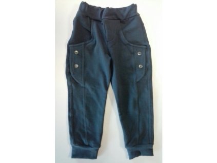 Nohavice dievčenské - sivo-modrá