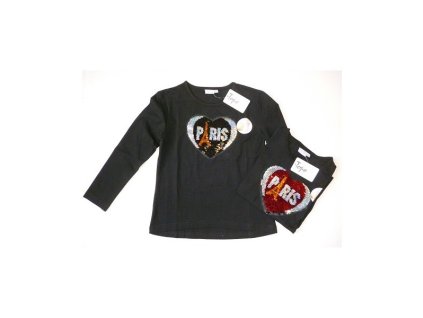 Dievčenské tričko Paris - čierne