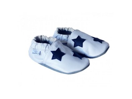 Kožené capačky - sivé čierna hviezda