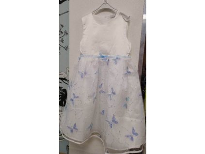 Dievčenské biele šaty motýlik