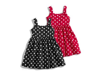 Šaty červené biele bodky