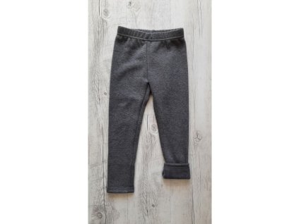 Dievčenské legíny zateplené kožúškom sivá