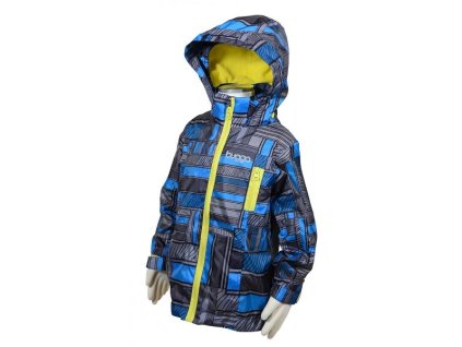 Šuštiaková bunda s kapucou, šedo-modrá