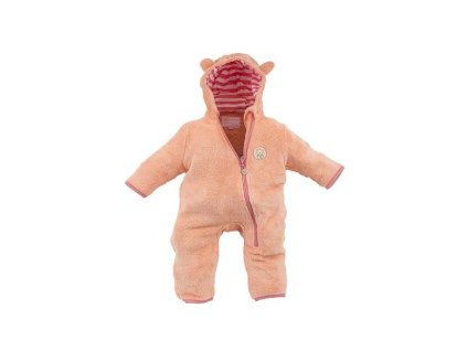 Chlpatý overal s kapucňou marhulkový