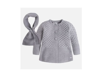 MAYORAL dievčenský sveter so šálom 4480 šedý