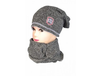 Repal detská zimná predĺžená čiapka 16 šedá