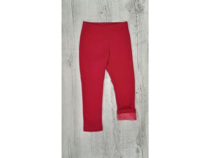 Dievčenské legíny zateplené kožúškom tmavoružové