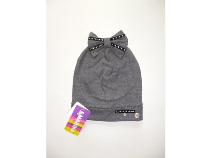 Zimná čiapka Mašľa tmavošedá