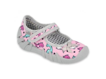 Papuče BEFADO ružové dinosauríky