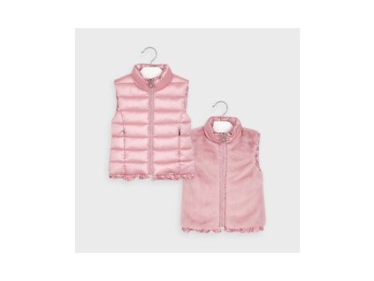 Obojstranná  dievčenská vesta MAYORAL 4352 ružová