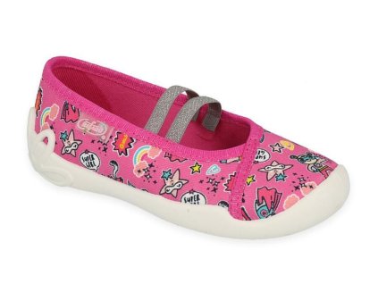 Dievčenské papučky balerínky BEFADO ružové Hero 116X299