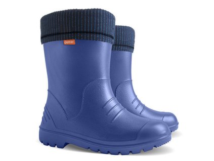 Detské zateplené gumáky DEMAR DINO MODRÉ BLUE