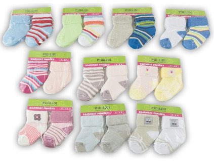 Dojčenské ponožky froté (0 až 6m), Pidilidi, PD108, mix