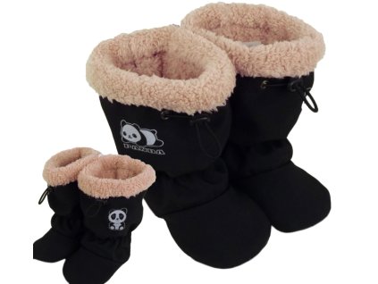 Detské softshellové topánočky ROCKINO vzor 6325 čiernobéžové Panda