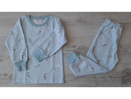 Chlapčenské pyžamo svetlomodré psíky