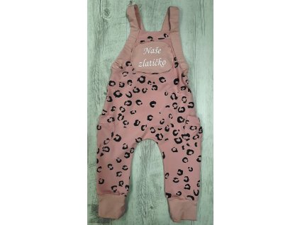 Dievčenské tepláky na traky s vreckami s nápisom Naše zlatíčko