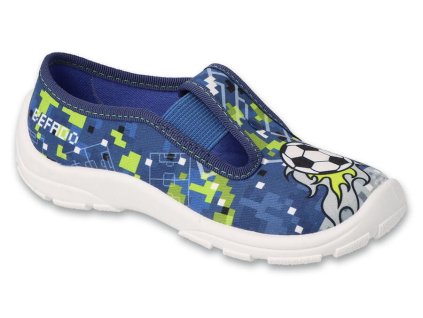 Chlapčenské papučky BEFADO modré fotbal 975X191