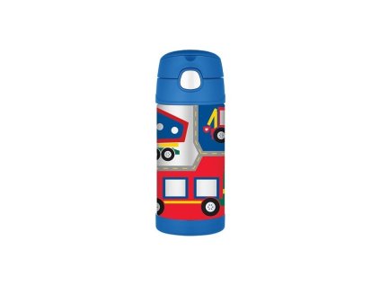 Detská termoska so slamkou - stavebné stroje