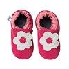 kožené capačky pre deti na prvé chodenie ružové s kvietkom e