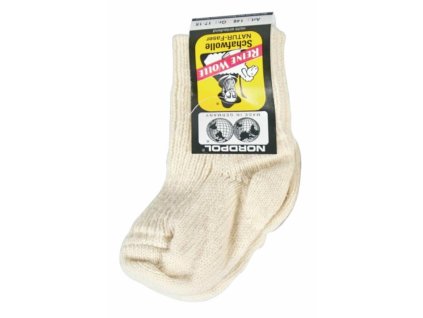 100% wool kids socks - wollweiß (Socks 17 - 18)