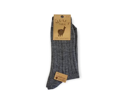 100% wool socks/Alpaka-Sheep / 2 pairs (Socks 35 - 38, Colour Gray)