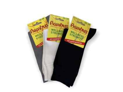 Socks with bamboo viscose /high/3 pairs (Socks 35 - 38, Colour Black)
