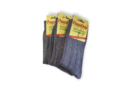 Socks bamboo/cotton /3 pairs (Socks 35 - 38, Colour Gray)