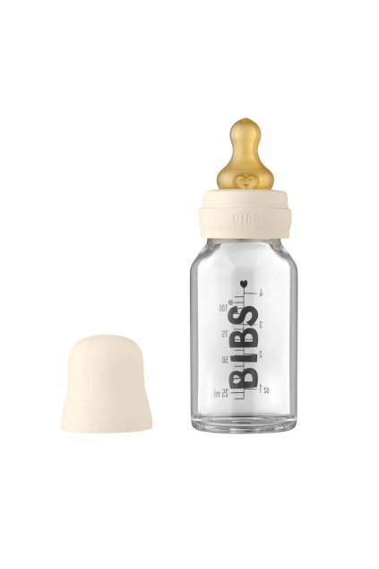 5013216 BIBS Baby Bottle sklenená fľaša 110ml Ivory bebee.sk